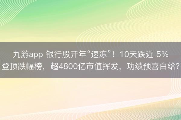 九游app 银行股开年“速冻”！10天跌近 5%登顶跌幅榜，超4800亿市值挥发，功绩预喜白给？