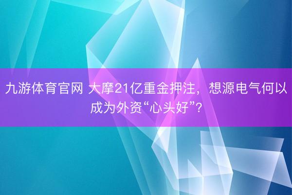 九游体育官网 大摩21亿重金押注，想源电气何以成为外资“心头好”？