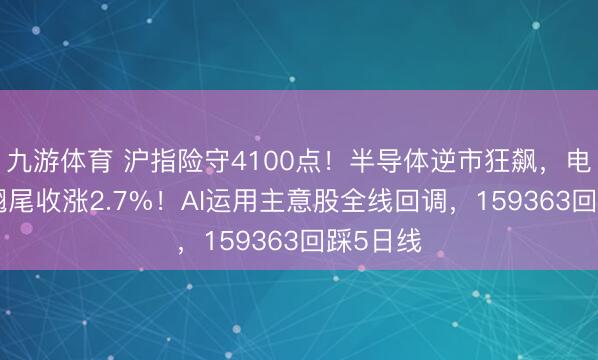 九游体育 沪指险守4100点！半导体逆市狂飙，电子ETF翘尾收涨2.7%！AI运用主意股全线回调，159363回踩5日线