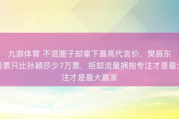 九游体育 不混圈子却拿下最高代言价，樊振东微博投票只比孙颖莎少7万票，拒却流量拥抱专注才是最大赢家