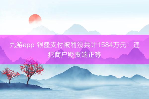 九游app 银盛支付被罚没共计1584万元：违犯商户贬责端正等