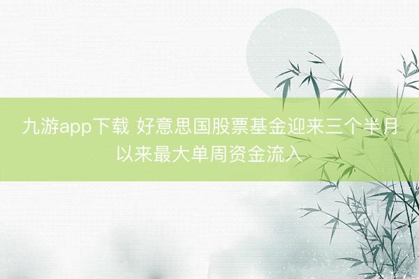 九游app下载 好意思国股票基金迎来三个半月以来最大单周资金流入