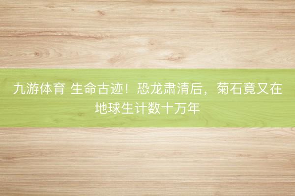 九游体育 生命古迹！恐龙肃清后，菊石竟又在地球生计数十万年