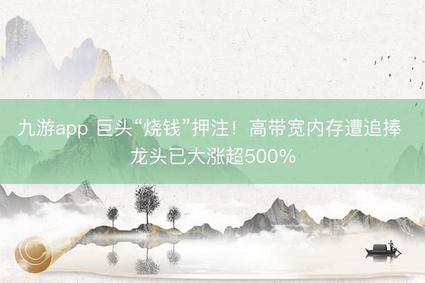 九游app 巨头“烧钱”押注!高带宽内存遭追捧 龙头已大涨超500%