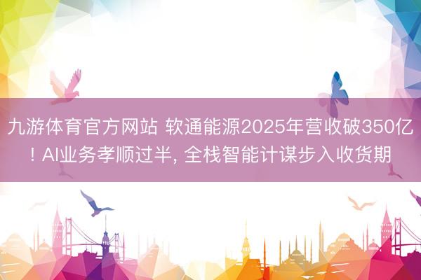 九游体育官方网站 软通能源2025年营收破350亿! AI业务孝顺过半， 全栈智能计谋步入收货期