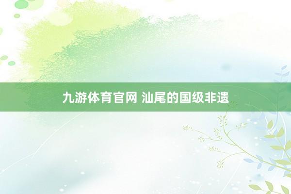 九游体育官网 汕尾的国级非遗