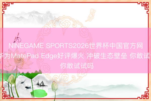 NINEGAME SPORTS2026世界杯中国官方网站 华为MatePad Edge好评爆火 冲破生态壁垒 你敢试试吗