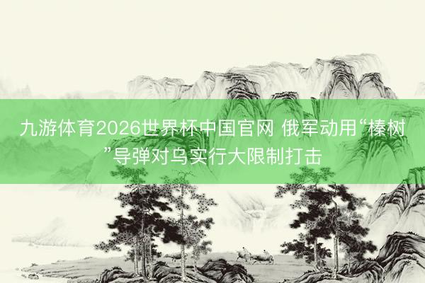 九游体育2026世界杯中国官网 俄军动用“榛树”导弹对乌实行大限制打击